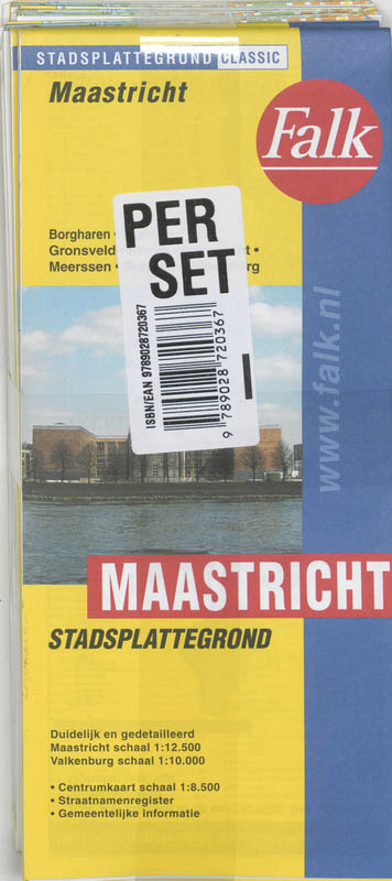 Achterkant van Maastricht plattegrond set 5 ex