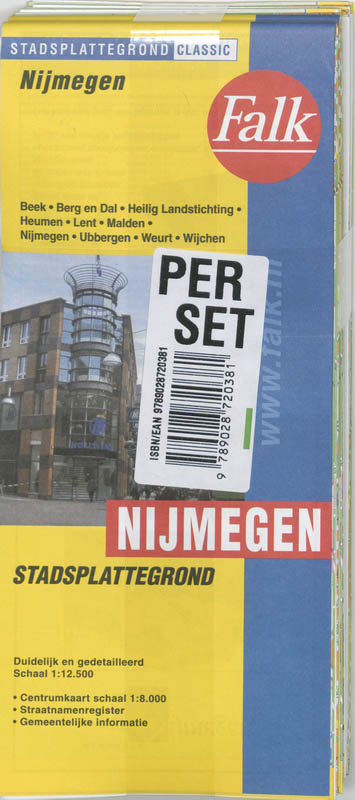 Achterkant van Nijmegen plattegrond set 5 ex