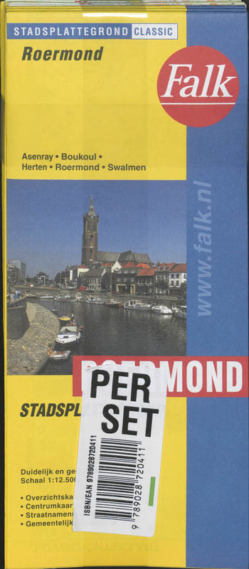 Achterkant van Roermond plattegrond set 5 ex