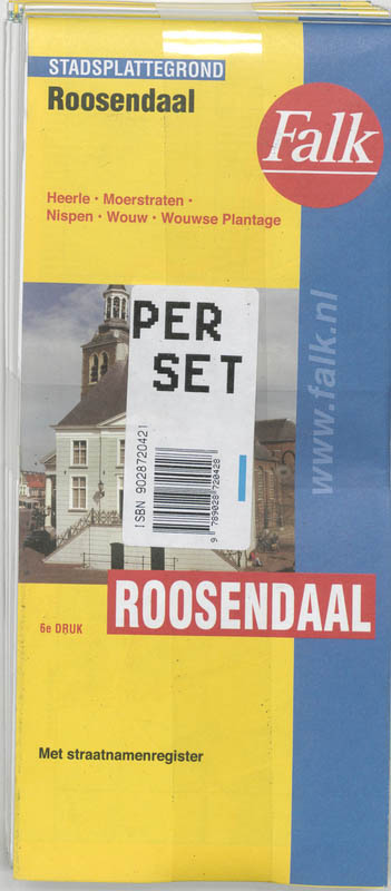 Achterkant van Roosendaal plattegrond set 5 ex