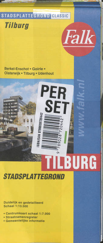Achterkant van Tilburg plattegrond set 5 ex