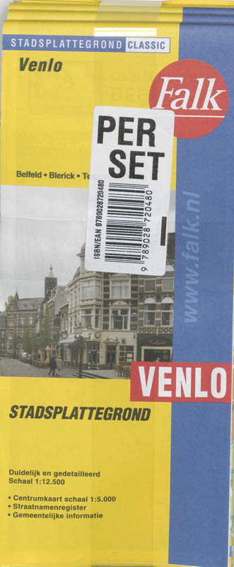 Achterkant van Venlo plattegrond set 5 ex