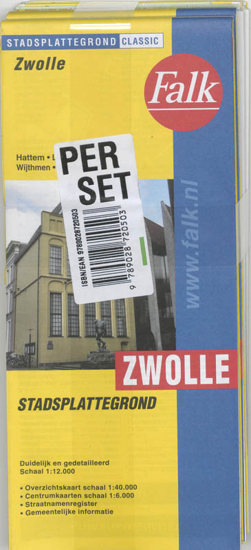 Achterkant van Zwolle plattegrond set 5 ex