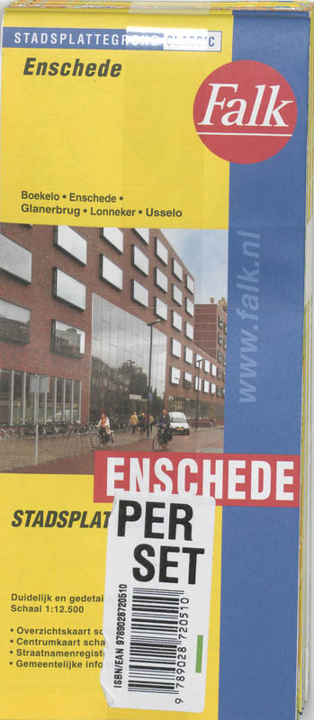Achterkant van Enschede plattegrond set 5 ex