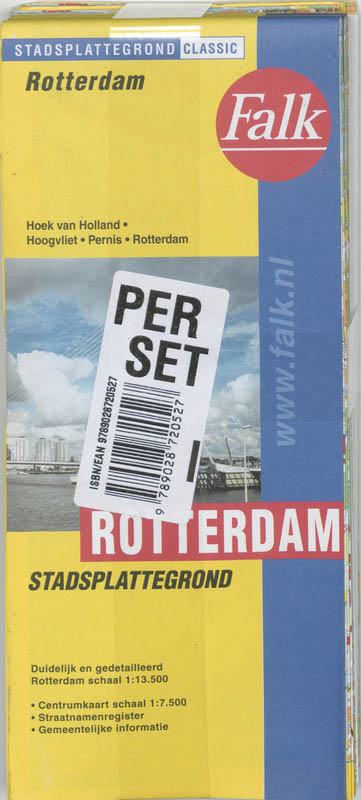 Achterkant van Rotterdam plattegrond set 5 ex