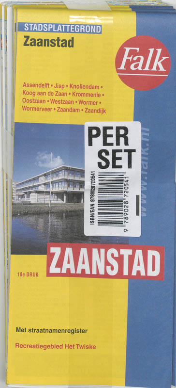 Achterkant van Zaanstad plattegrond set 5 ex