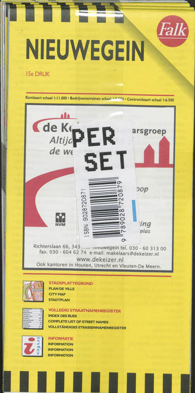 Achterkant van Nieuwegein plattegrond set 5 ex