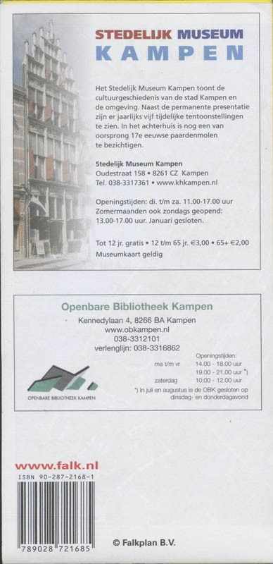 Achterkant van Kampen plattegrond