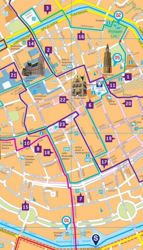 Achterkant van Falk citymap Groningen