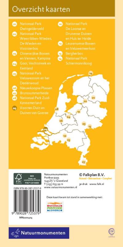 Achterkant van Natuurmon/wandelkrt 9. Duinen v Voorne