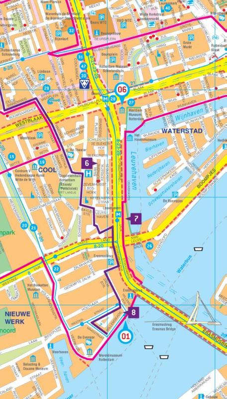 Achterkant van Falk citymap Rotterdam