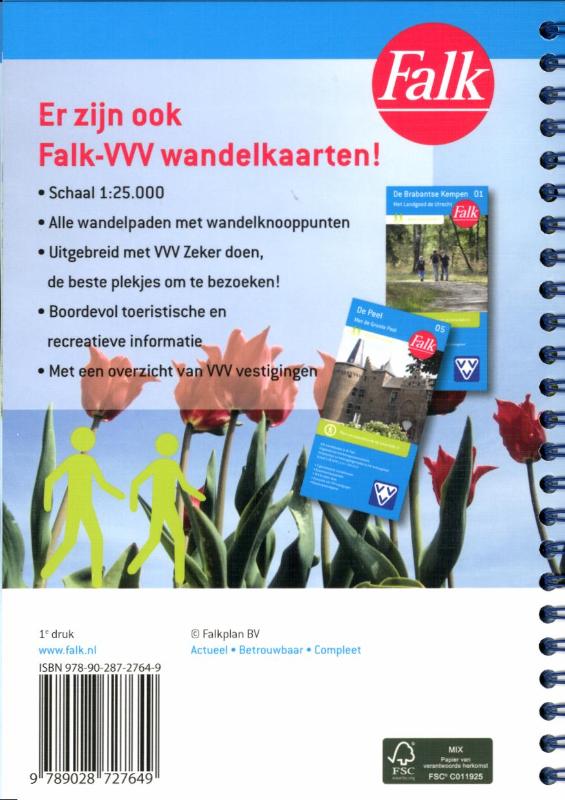 Achterkant van Falk wandelgids Nederland