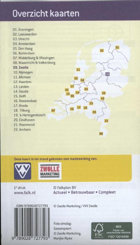 Achterkant van Citymap Zwolle