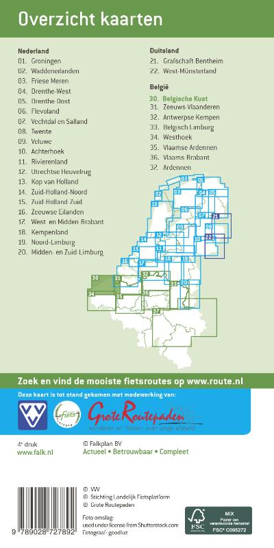 Achterkant van Belgische kust met Brugge