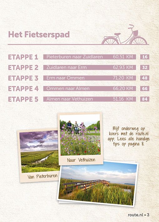 Achterkant van 1 Etappe 1 tot en met 5 Van Groningen naar Gelderland