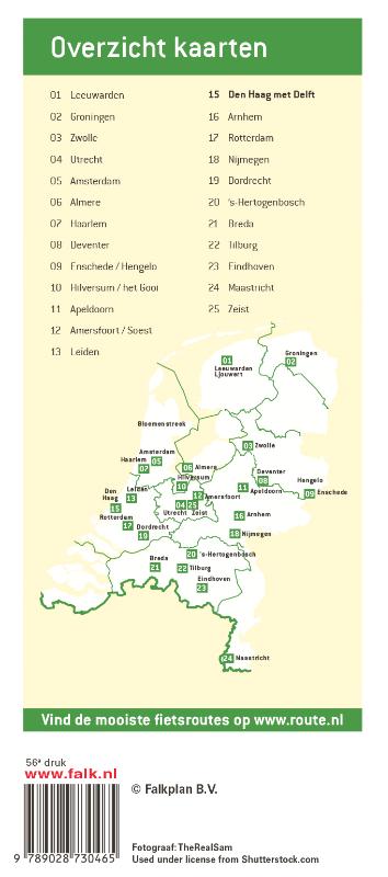 Achterkant van Falk stadsplattegrond & fietskaart Den Haag
