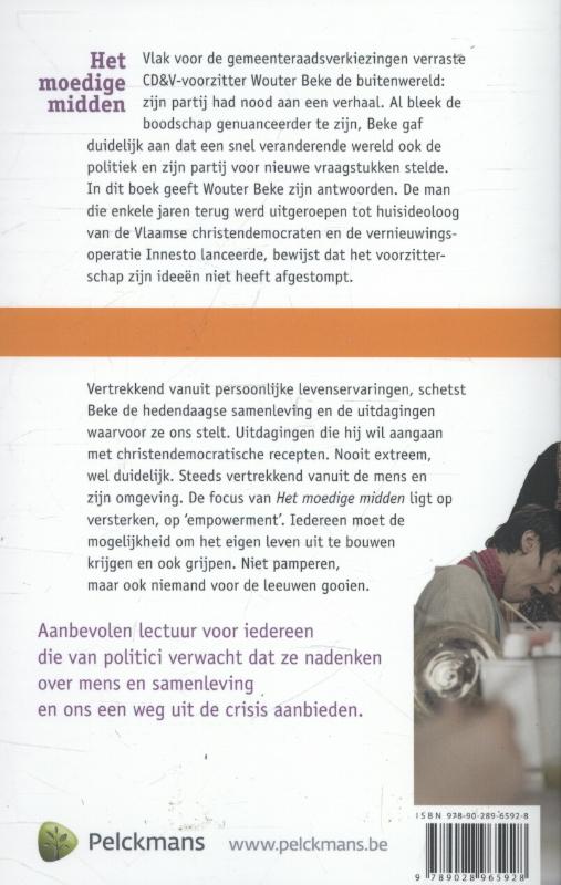 Achterkant van Het moedige midden