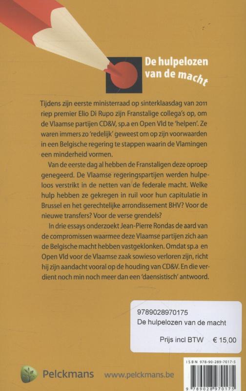 Achterkant van De hulpelozen van de macht