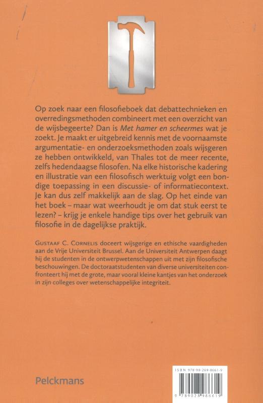 Achterkant van Met hamer en scheermes