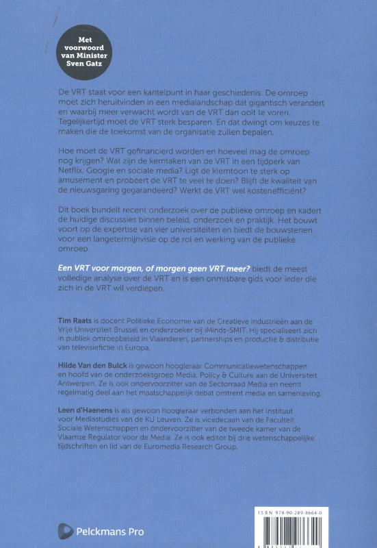 Achterkant van Een VRT voor morgen of morgen geen VRT meer?