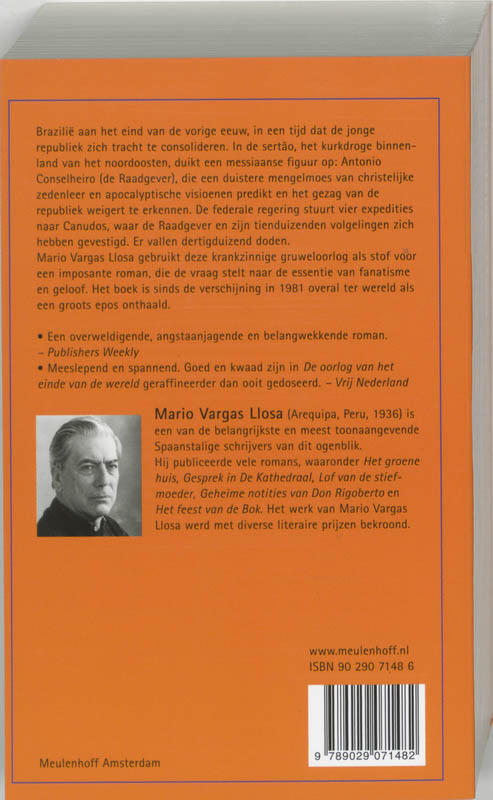 Achterkant van De oorlog van het einde van de wereld