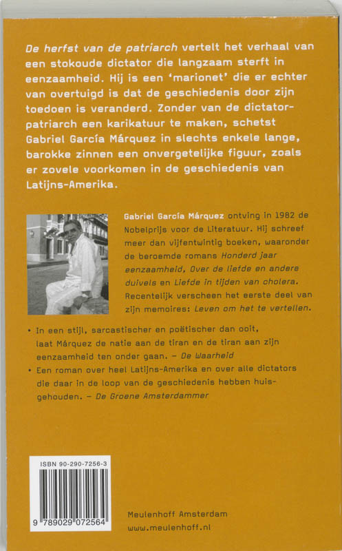 Achterkant van De herfst van de patriarch