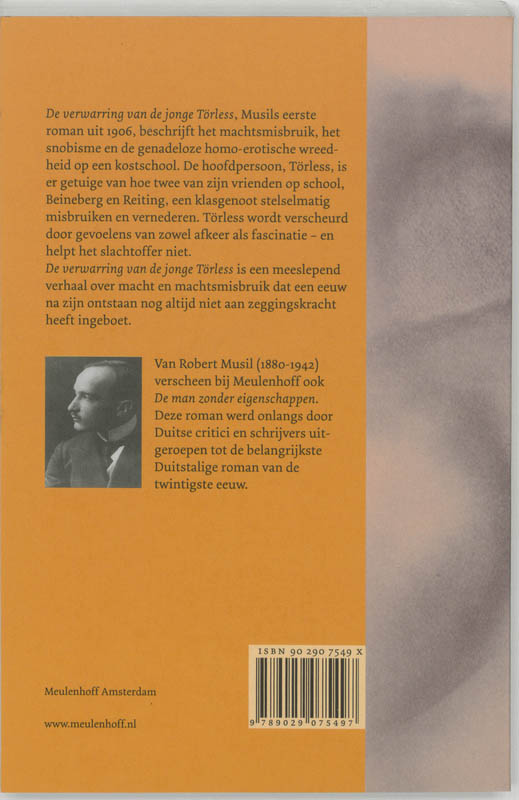 Achterkant van De verwarring van de jonge Törless