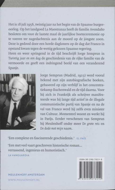 Achterkant van Twintig jaar en één dag