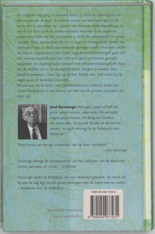 Achterkant van Het verzuim van de dood