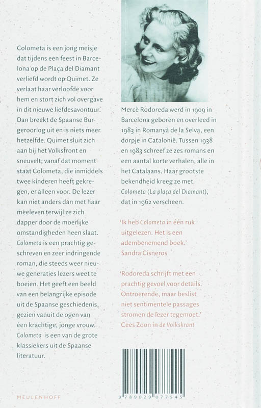 Achterkant van Colometa