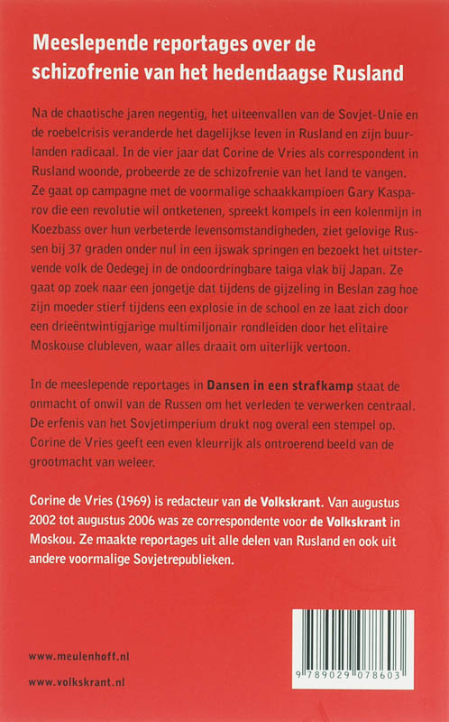 Achterkant van Dansen in een strafkamp