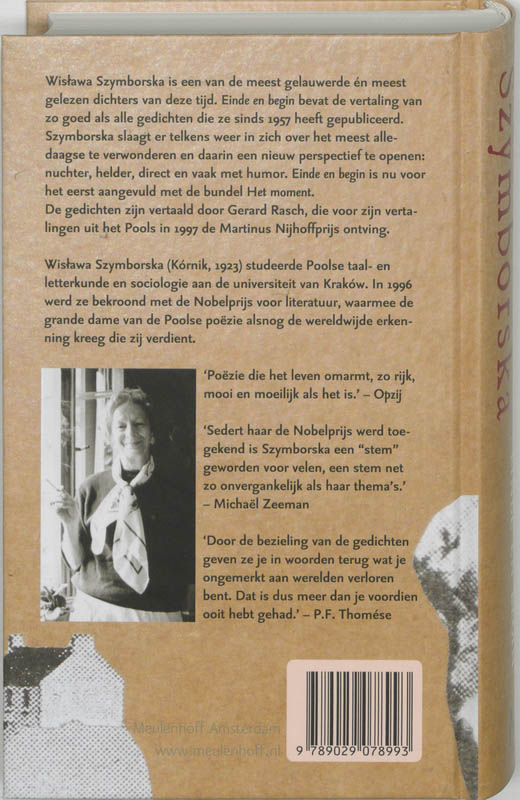 Achterkant van Einde en begin