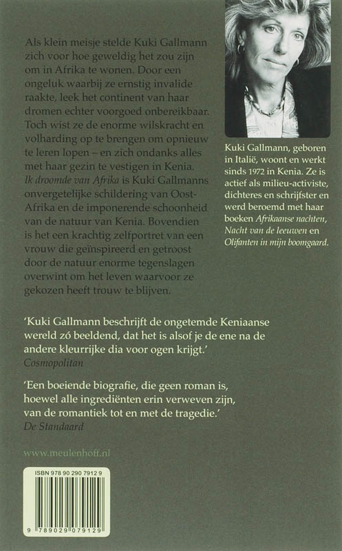 Achterkant van Ik droomde van Afrika