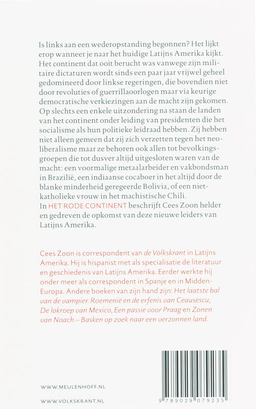 Achterkant van Het rode continent