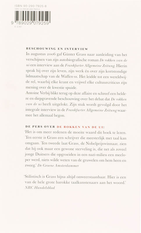 Achterkant van Bij de rokken van de ui