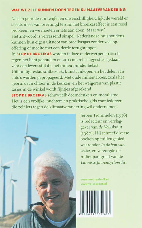 Achterkant van Stop de broeikas