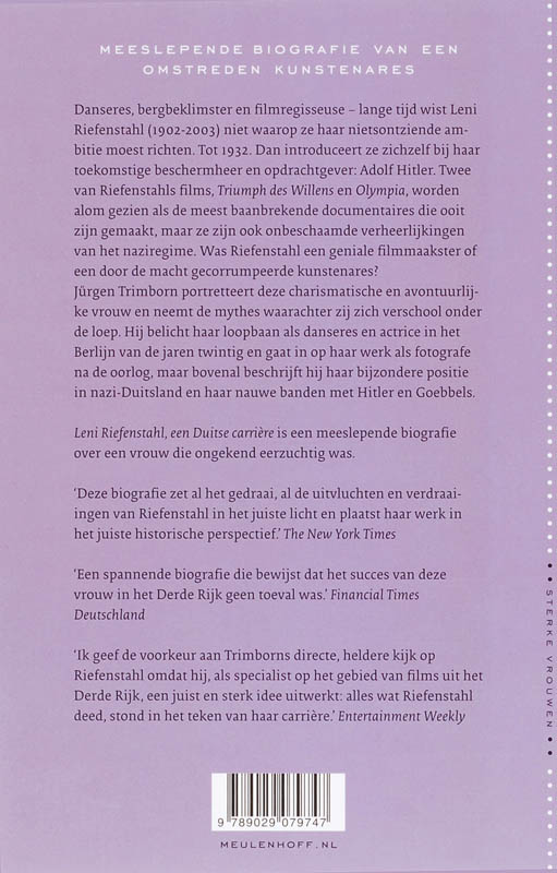 Achterkant van Leni Riefenstahl