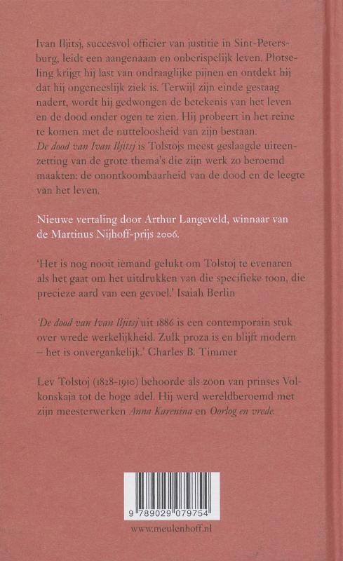 Achterkant van De dood van Ivan Iljitsj