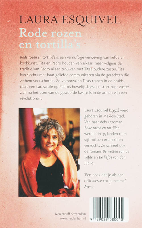 Achterkant van Rode rozen en tortilla's