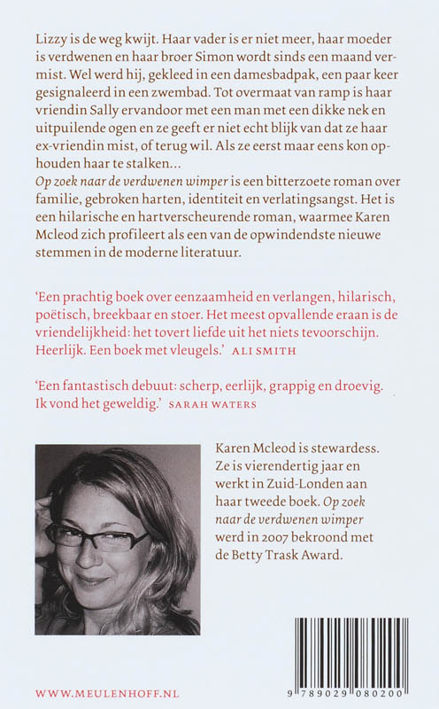 Achterkant van Op zoek naar de verdwenen wimper