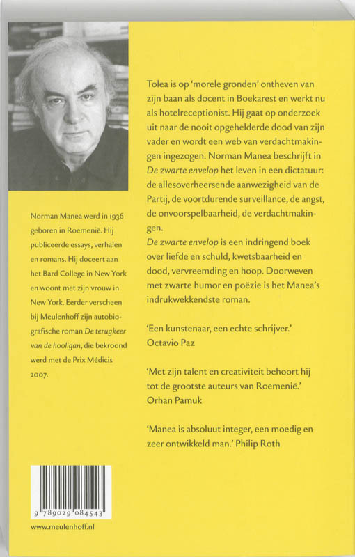 Achterkant van De zwarte envelop