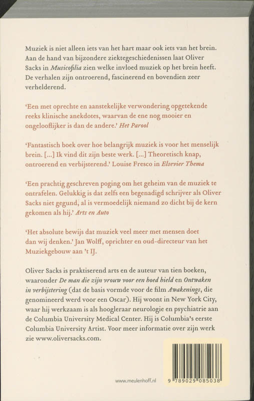 Achterkant van Musicofilia