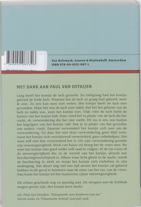 Achterkant van Het liegend konijn