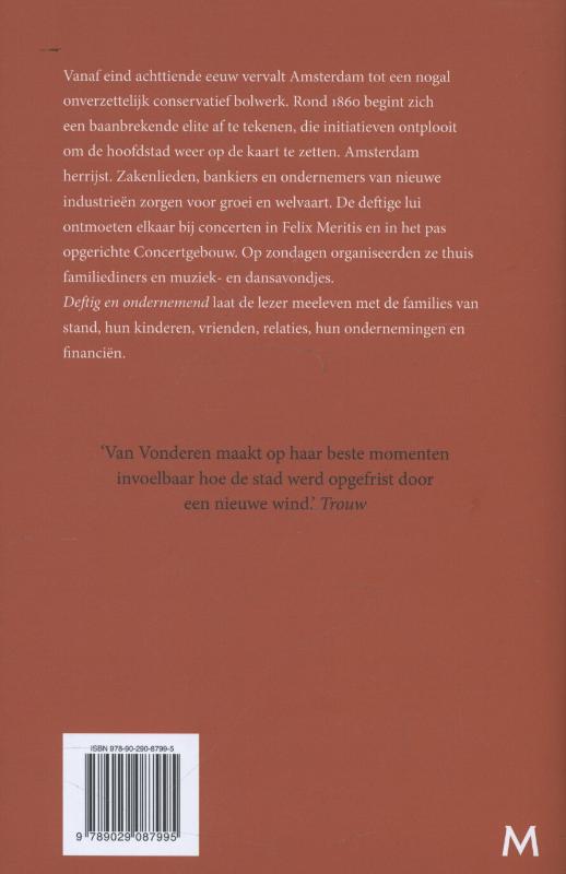 Achterkant van Deftig en ondernemend