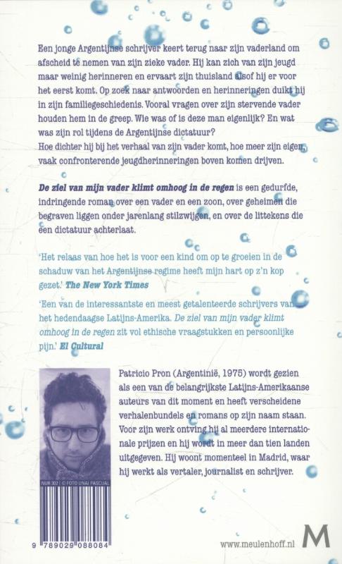 Achterkant van De ziel van mijn vader klimt omhoog in de regen