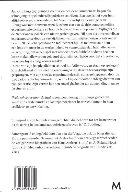 Achterkant van Ik zie scherper door de taal