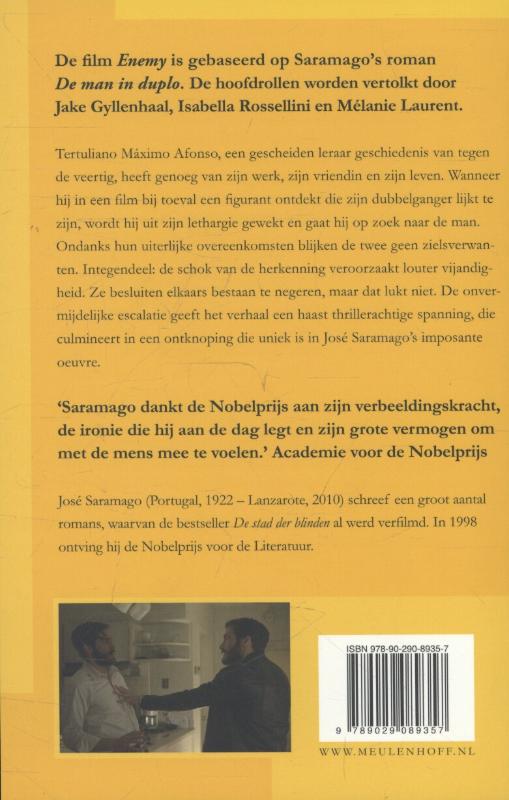 Achterkant van De man in duplo