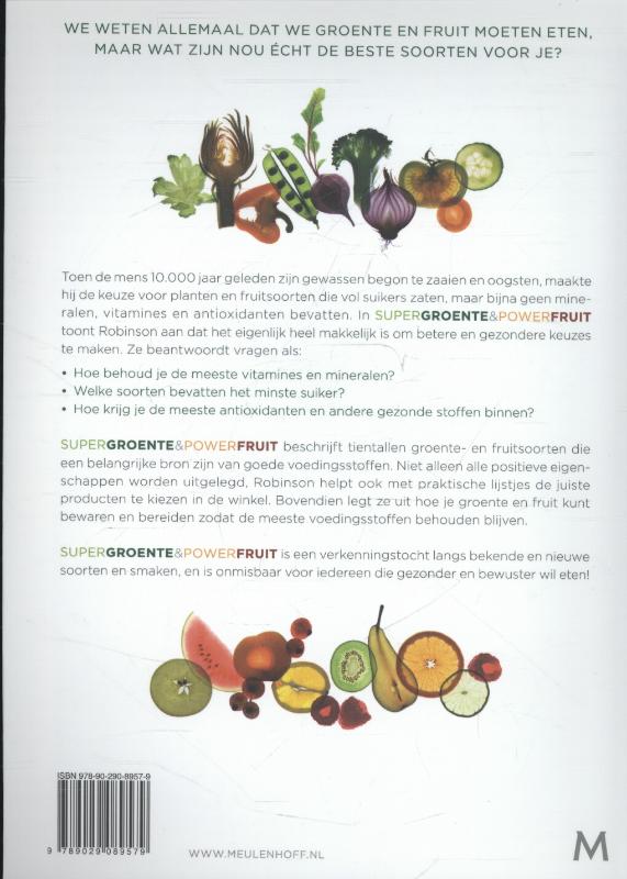 Achterkant van Supergroente en powerfruit