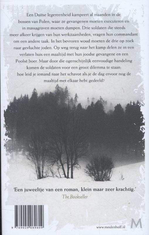Achterkant van Een maaltijd in de winter