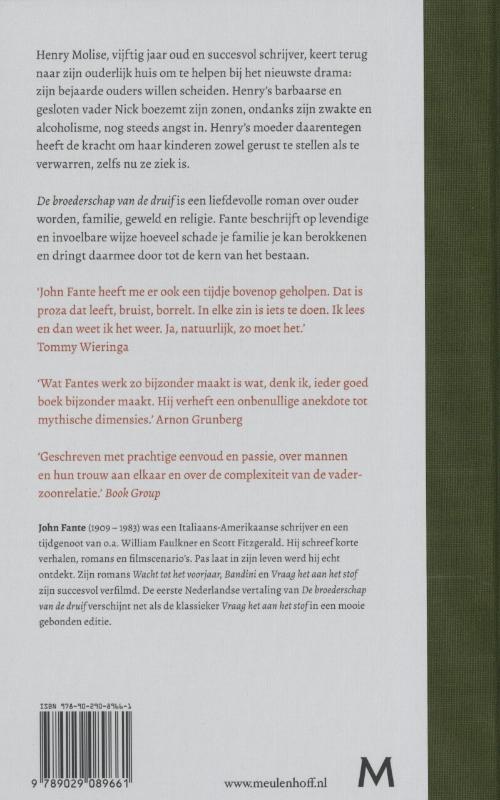 Achterkant van De broederschap van de druif
